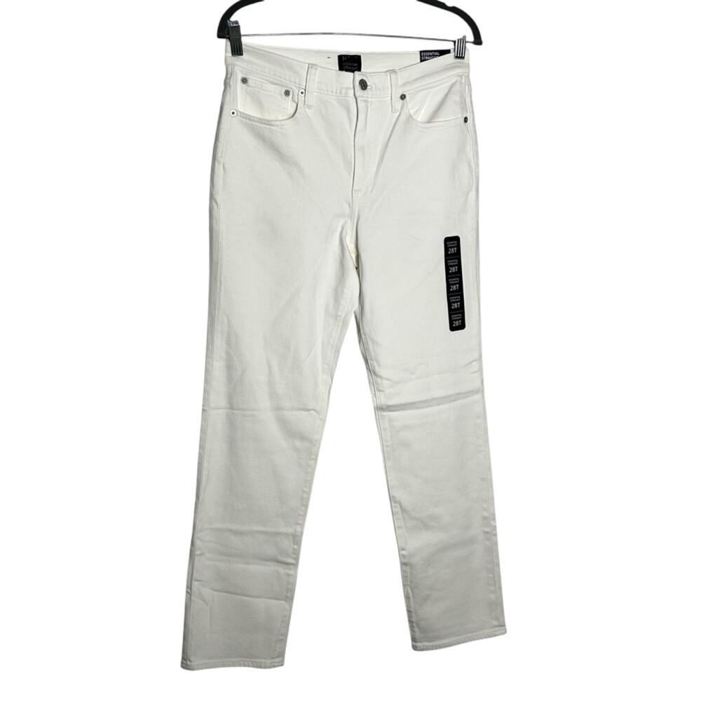 J.Crew Factory Essential Straight Jean in White All Day Stretch Size‎ 28 Tall